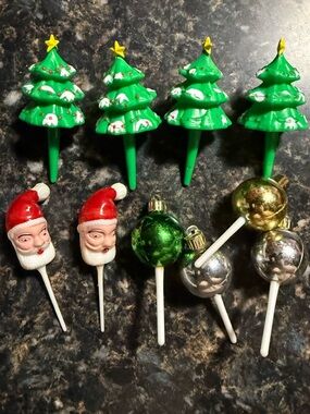 Vintage 80’s/90’s Christmas Cupcake Picks